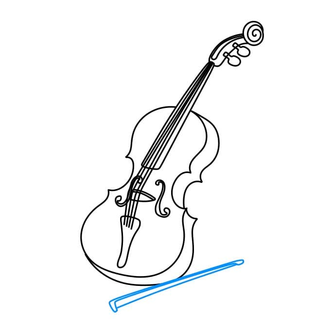 Hướng dẫn bạn cách vẽ cây đàn vĩ cầm (violin) đơn giản và đẹp cho bé - Bước 5