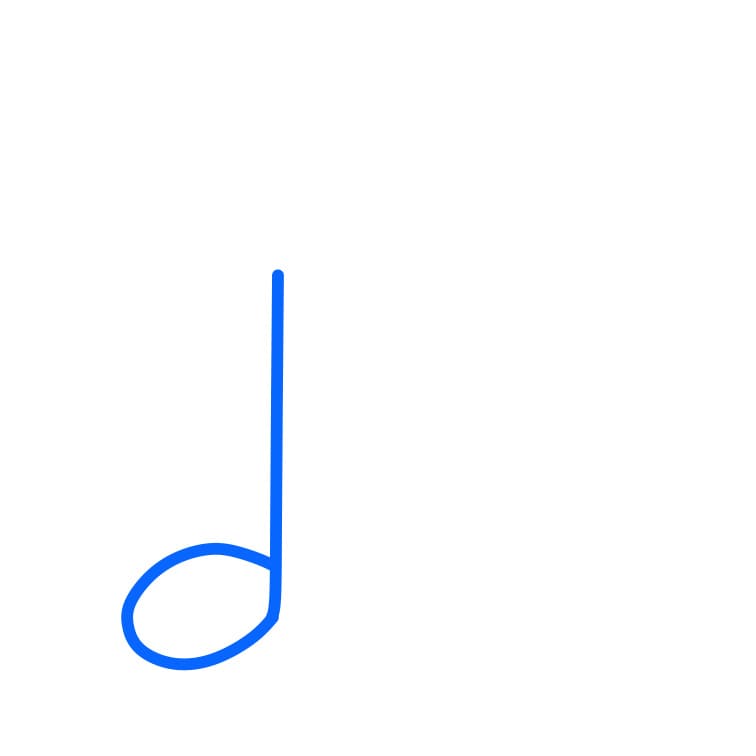 Hướng dẫn cách vẽ nốt nhạc đơn giản - Bước 1