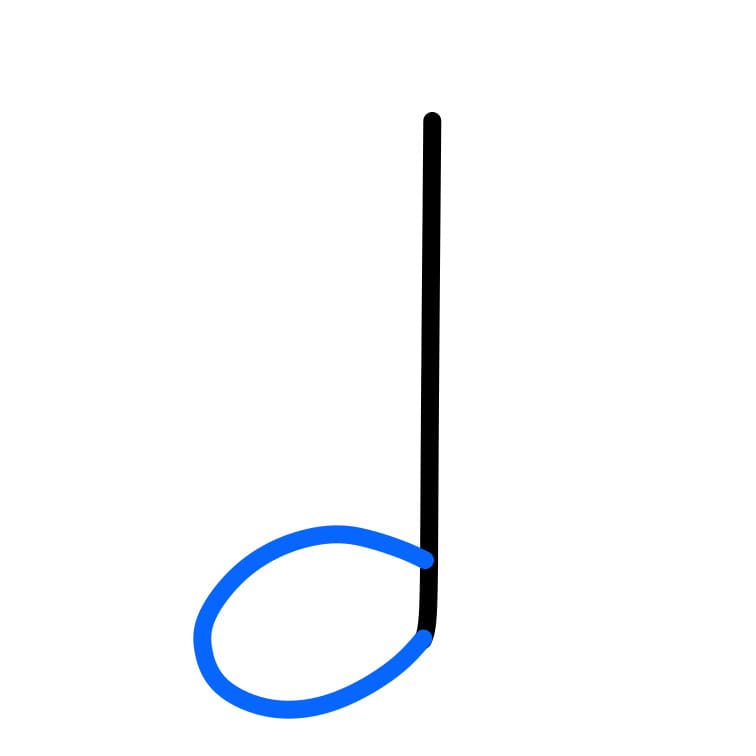 Hướng dẫn cách vẽ nốt nhạc chi tiết từng bước cho bé - Bước 2