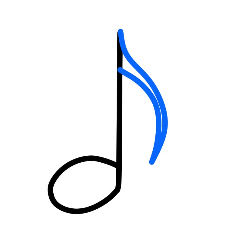 Hướng dẫn cách vẽ nốt nhạc chi tiết từng bước cho bé - Bước 3