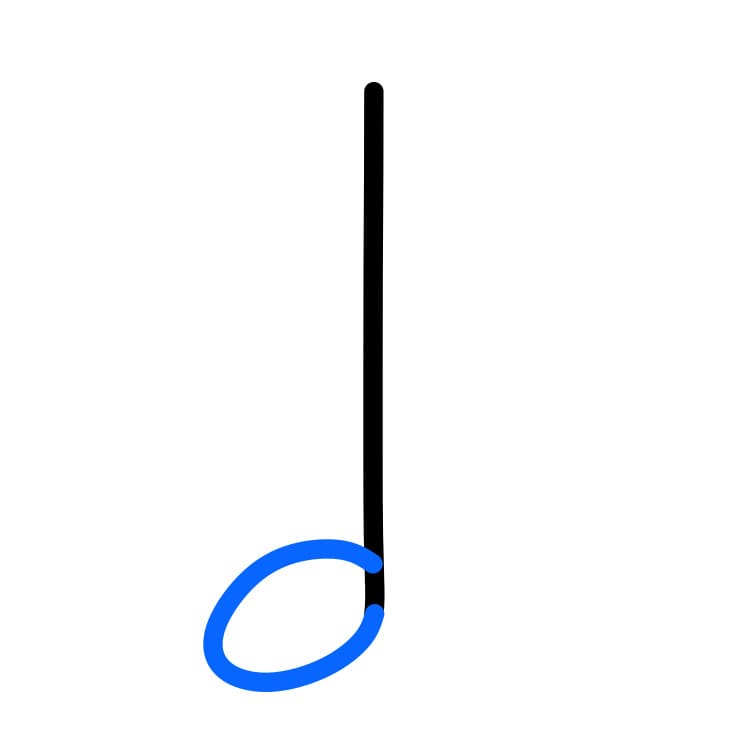 Hướng dẫn cách vẽ nốt nhạc móc kép - Bước 2