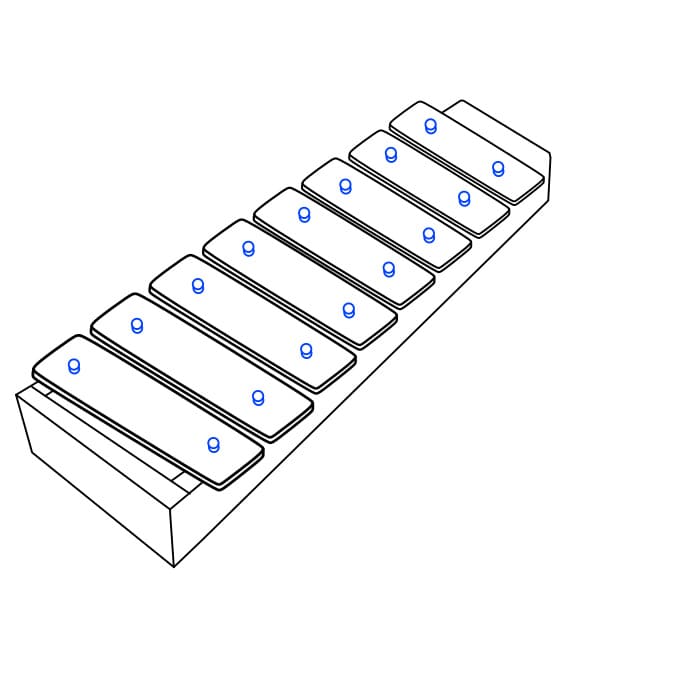 Hướng dẫn cách vẽ Xylophone đơn giản và đẹp cho bé - Bước 3