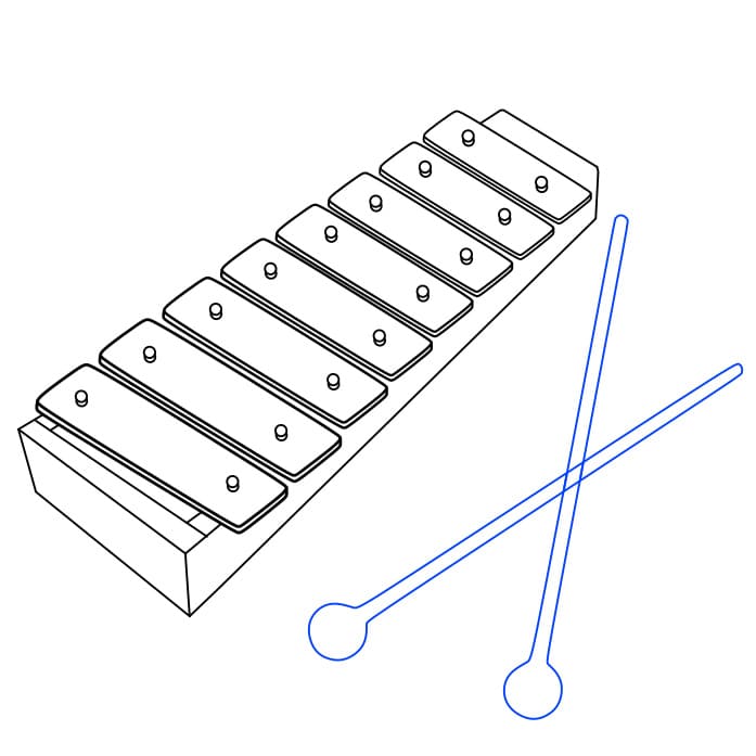 Hướng dẫn cách vẽ Xylophone đơn giản và đẹp cho bé - Bước 4