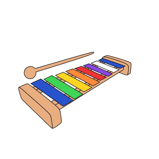 Hướng dẫn cách vẽ Xylophone đơn giản và đẹp cho bé - Bước 4