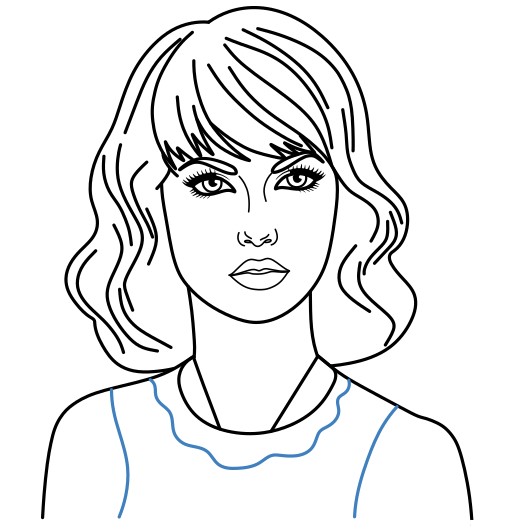 Hướng dẫn vẽ chân dung của Taylor Swift. - Bước 10