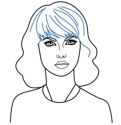 Hướng dẫn vẽ chân dung của Taylor Swift. - Bước 9