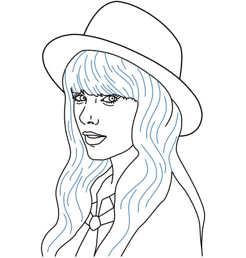 Hướng dẫn vẽ Taylor Swift cực đơn giản. - Bước 10