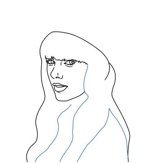 Hướng dẫn vẽ Taylor Swift cực đơn giản. - Bước 6