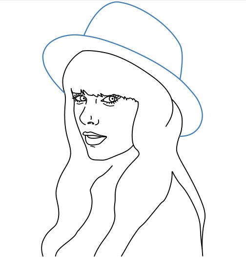 Hướng dẫn vẽ Taylor Swift cực đơn giản. - Bước 7