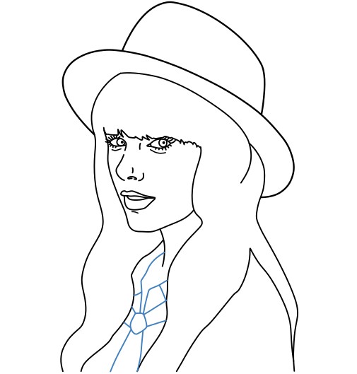 Hướng dẫn vẽ Taylor Swift cực đơn giản. - Bước 9