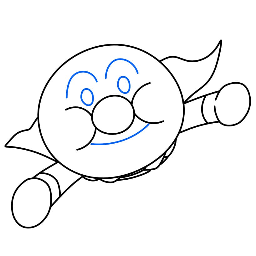 Hướng dẫn vẽ dễ dàng : nhân vật Anpanman - Bước 5