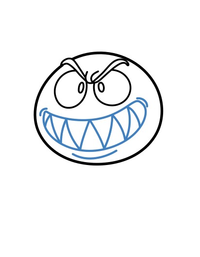 Cách vẽ con quỷ đang vui vẻ - Bước 4