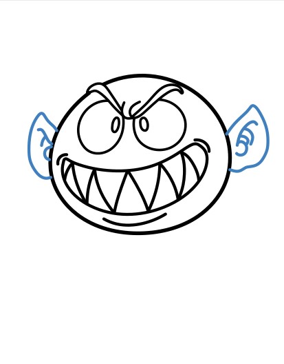 Cách vẽ con quỷ đang vui vẻ - Bước 5