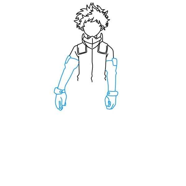 Hướng dẫn vẽ nhân vật Deku (Midoriya Izuku) siêu ngầu cho bé - Bước 4