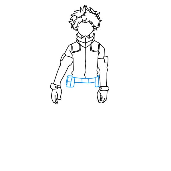 Hướng dẫn vẽ nhân vật Deku (Midoriya Izuku) siêu ngầu cho bé - Bước 5