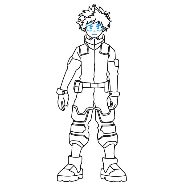 Hướng dẫn vẽ nhân vật Deku (Midoriya Izuku) siêu ngầu cho bé - Bước 8