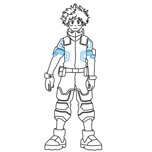 Hướng dẫn vẽ nhân vật Deku (Midoriya Izuku) siêu ngầu cho bé - Bước 9