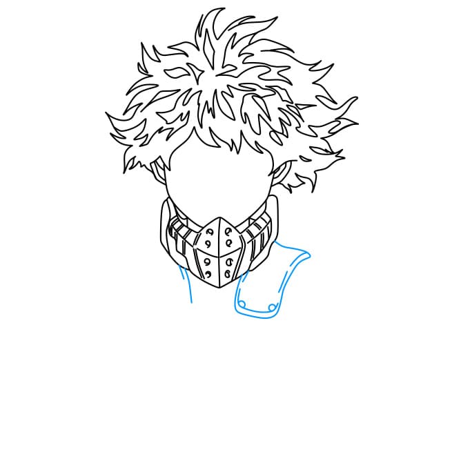 Cách vẽ nhân vật deku (midoriya izuku) đẹp trai và dũng cảm - Bước 5