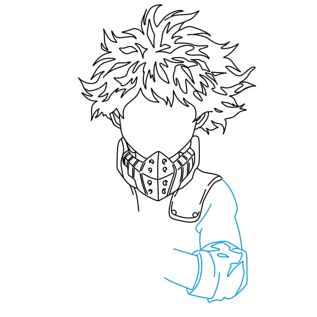 Cách vẽ nhân vật deku (midoriya izuku) đẹp trai và dũng cảm - Bước 6
