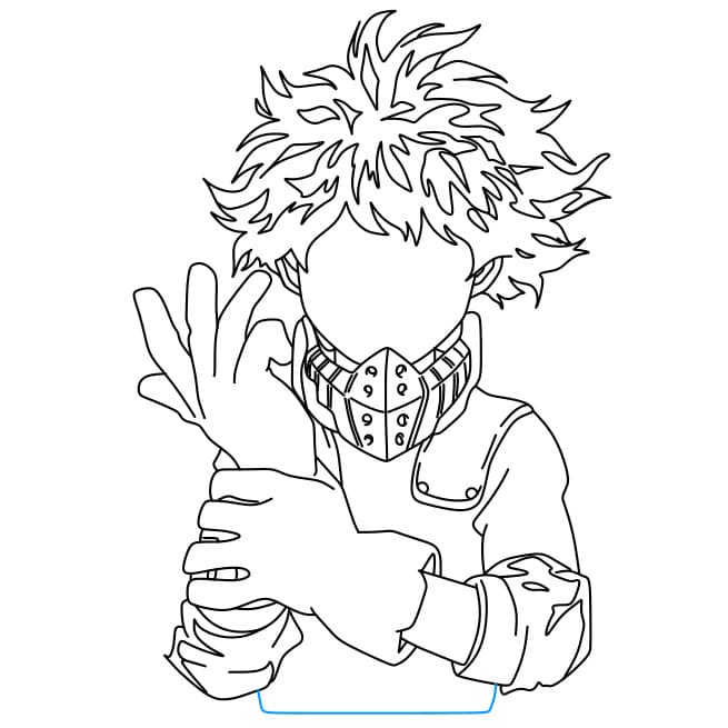 Cách vẽ nhân vật deku (midoriya izuku) đẹp trai và dũng cảm - Bước 7