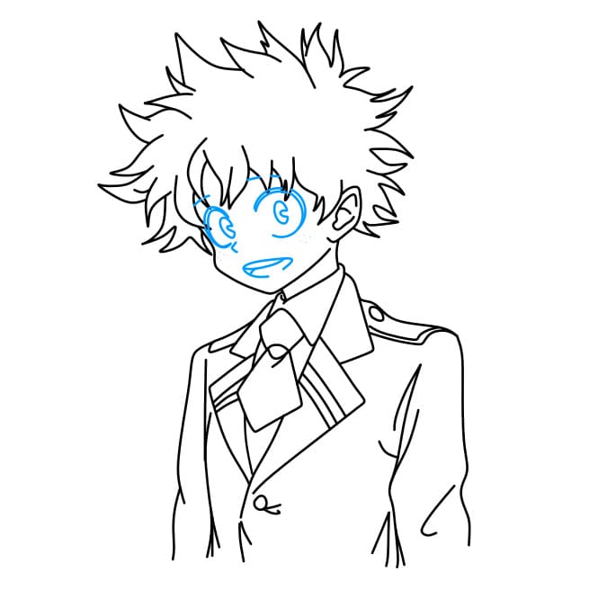 Hướng dẫn vẽ Deku (midoriya izuku) đơn giản và đẹp nhé - Bước 5