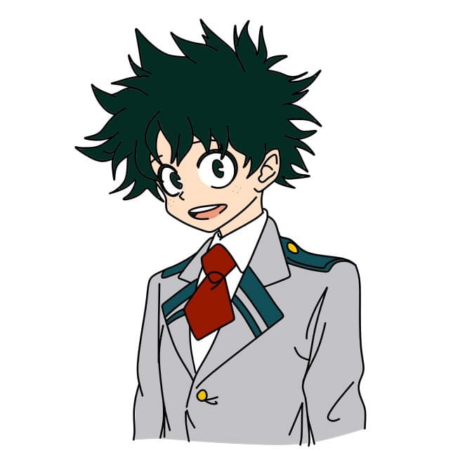 Hướng dẫn vẽ Deku (midoriya izuku) đơn giản và đẹp nhé - Bước 6