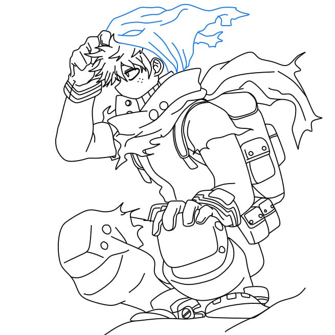 Hướng dẫn vẽ Deku (midoriya izuku) lạnh lùng và siêu ngầu - Bước 10