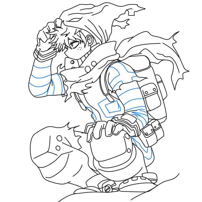 Hướng dẫn vẽ Deku (midoriya izuku) lạnh lùng và siêu ngầu - Bước 11