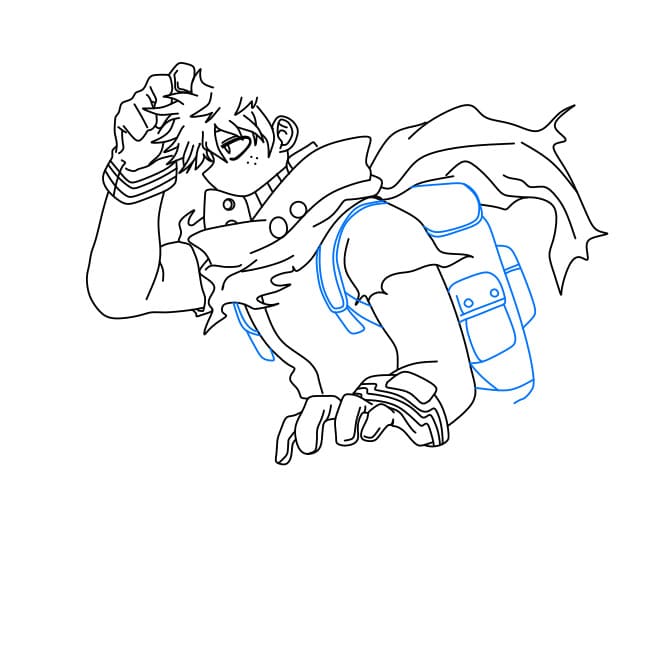 Hướng dẫn vẽ Deku (midoriya izuku) lạnh lùng và siêu ngầu - Bước 6