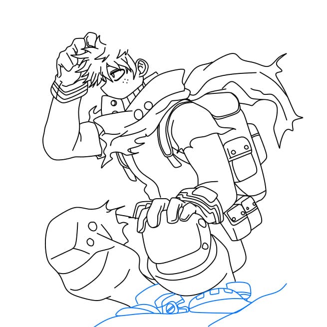 Hướng dẫn vẽ Deku (midoriya izuku) lạnh lùng và siêu ngầu - Bước 9