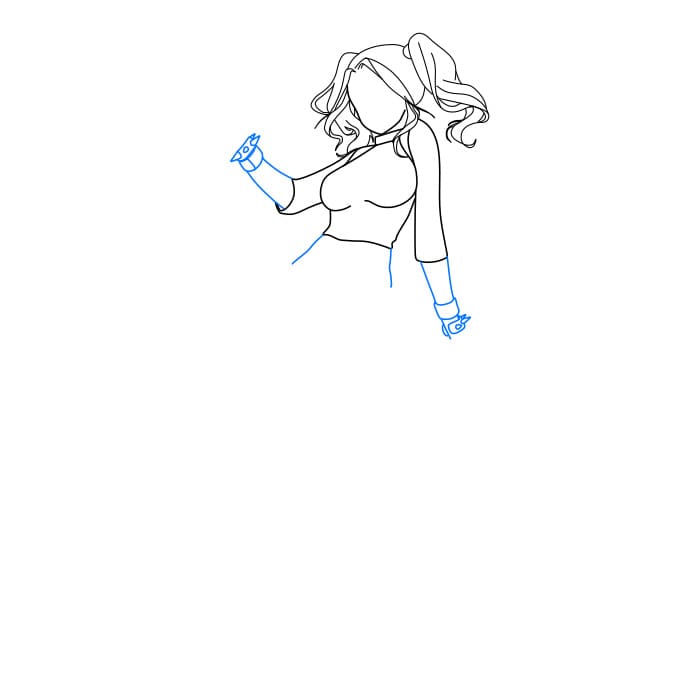 Hướng dẫn cách vẽ nhân vật Harley Quinn (bạn gái Joker) xinh đẹp và tinh nghịch - Bước 4