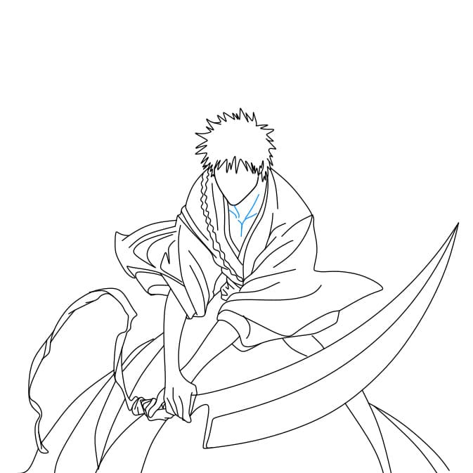 Hướng dẫn vẽ Ichigo Kurosaki siêu ngầu cho bé - Bước 7