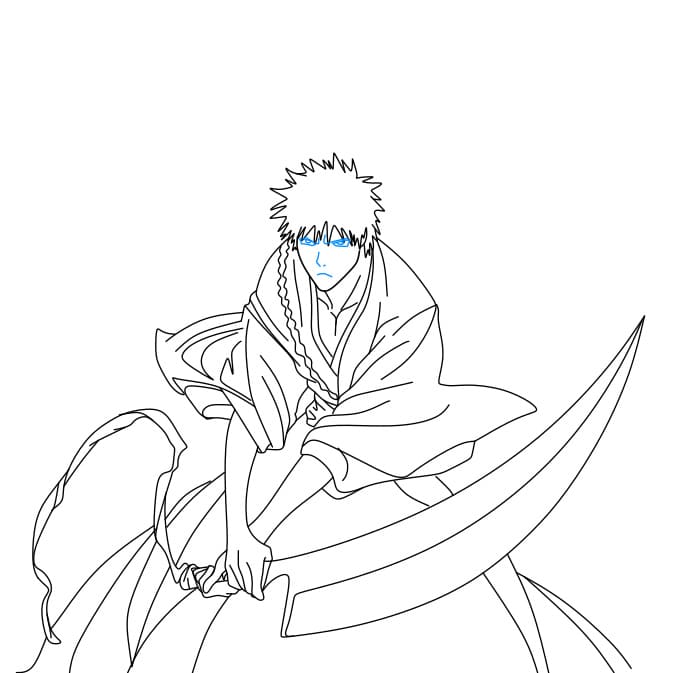 Hướng dẫn vẽ Ichigo Kurosaki siêu ngầu cho bé - Bước 8