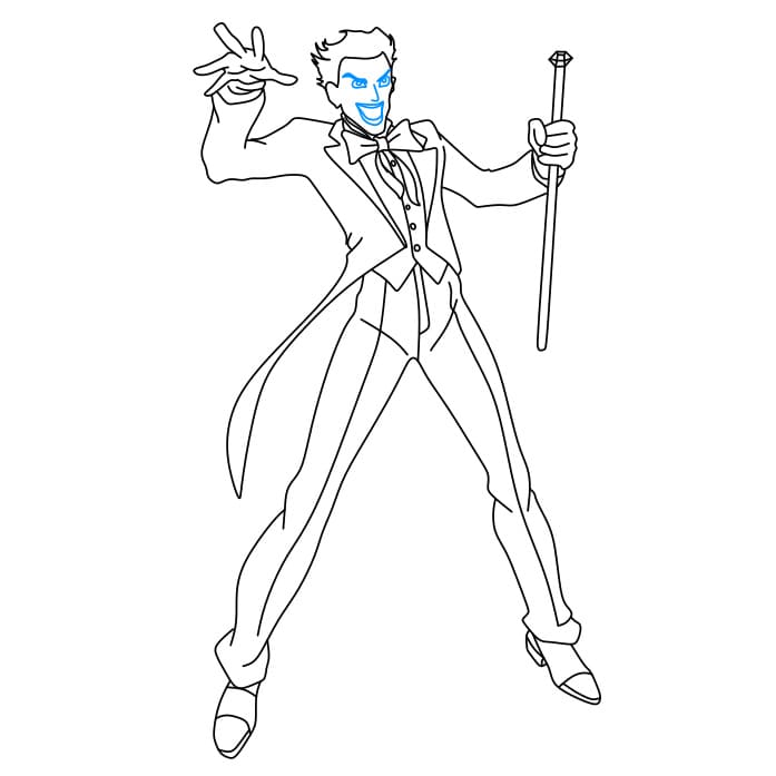 Hướng dẫn cách vẽ gã hề Joker siêu đơn giản và ngộ nghĩnh cho bé - Bước 8