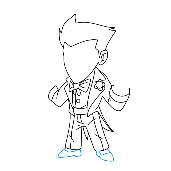 Hướng dẫn cách vẽ gã hề Joker siêu đơn giản và ngộ nghĩnh cho bé - Bước 4