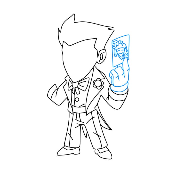 Hướng dẫn cách vẽ gã hề Joker siêu đơn giản và ngộ nghĩnh cho bé - Bước 5