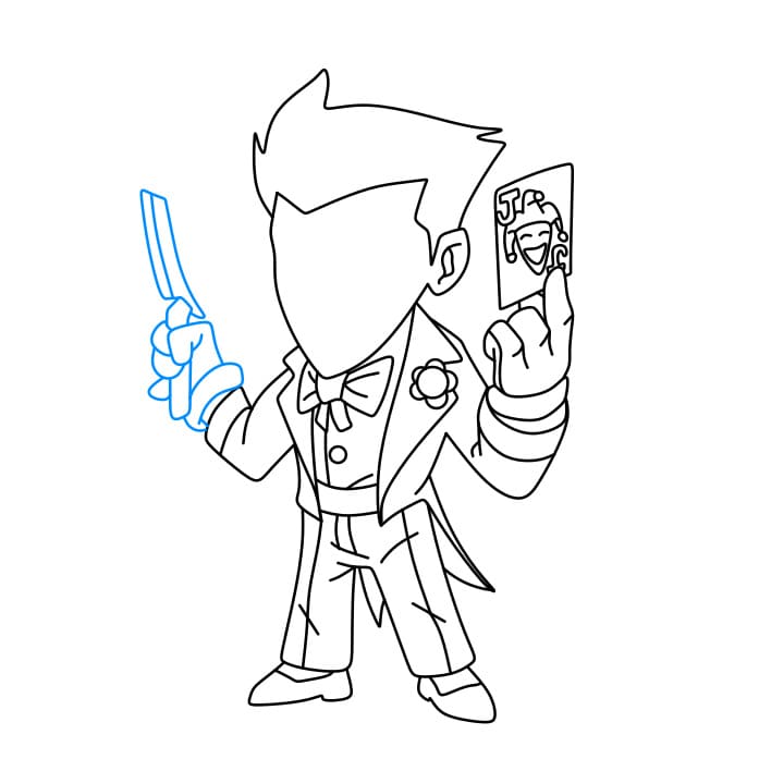 Hướng dẫn cách vẽ gã hề Joker siêu đơn giản và ngộ nghĩnh cho bé - Bước 6