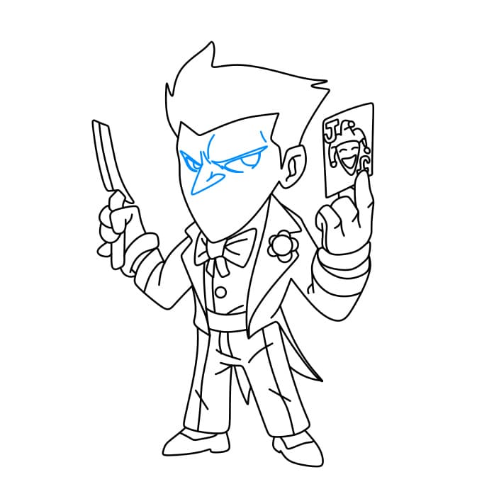 Hướng dẫn cách vẽ gã hề Joker siêu đơn giản và ngộ nghĩnh cho bé - Bước 7