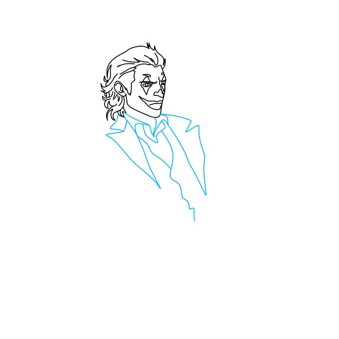 Hướng dẫn cách vẽ gã hề Joker siêu ngầu và ngang tàn cho bé - Bước 4