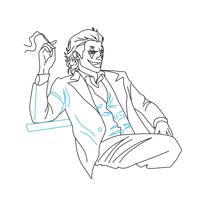 Hướng dẫn cách vẽ gã hề Joker siêu ngầu và ngang tàn cho bé - Bước 6