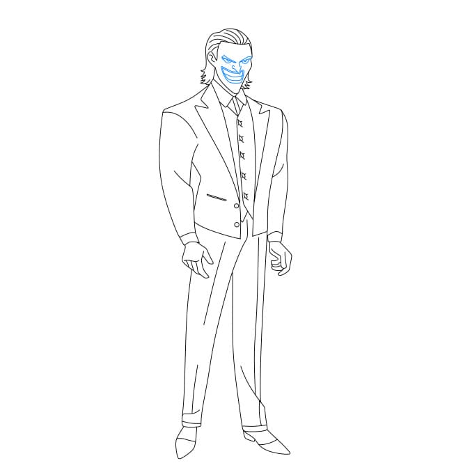 Hướng dẫn cách vẽ gã hề Joker siêu đơn giản và ngộ nghĩnh cho bé - Bước 8