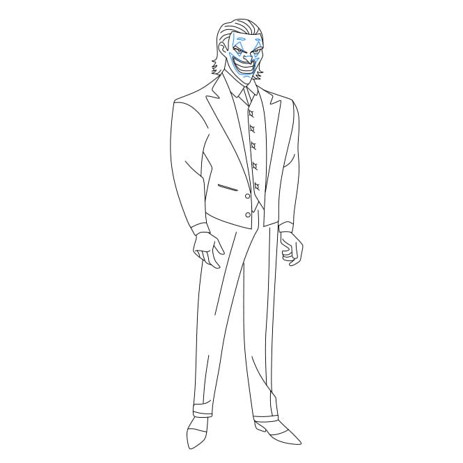 Hướng dẫn cách vẽ gã hề Joker siêu đơn giản và ngộ nghĩnh cho bé - Bước 9