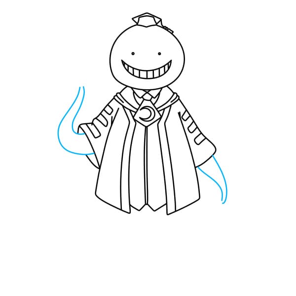 Hướng dẫn vẽ Koro Sensei đơn giản và đẹp cho bé - Bước 4