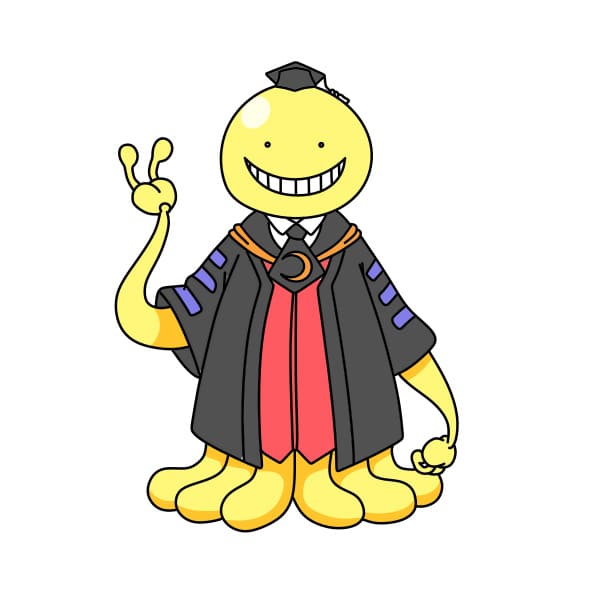 Hướng dẫn vẽ Koro Sensei đơn giản và đẹp cho bé