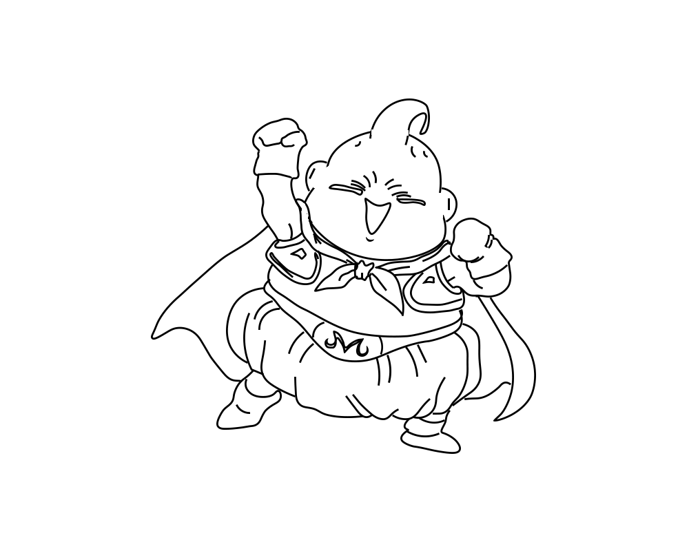 Hướng dẫn cách vẽ nhân vật Majin Buu (Nhân vật trong phim 7 viên ngọc rồng) đơn giản và đẹp cho bé - Bước 10