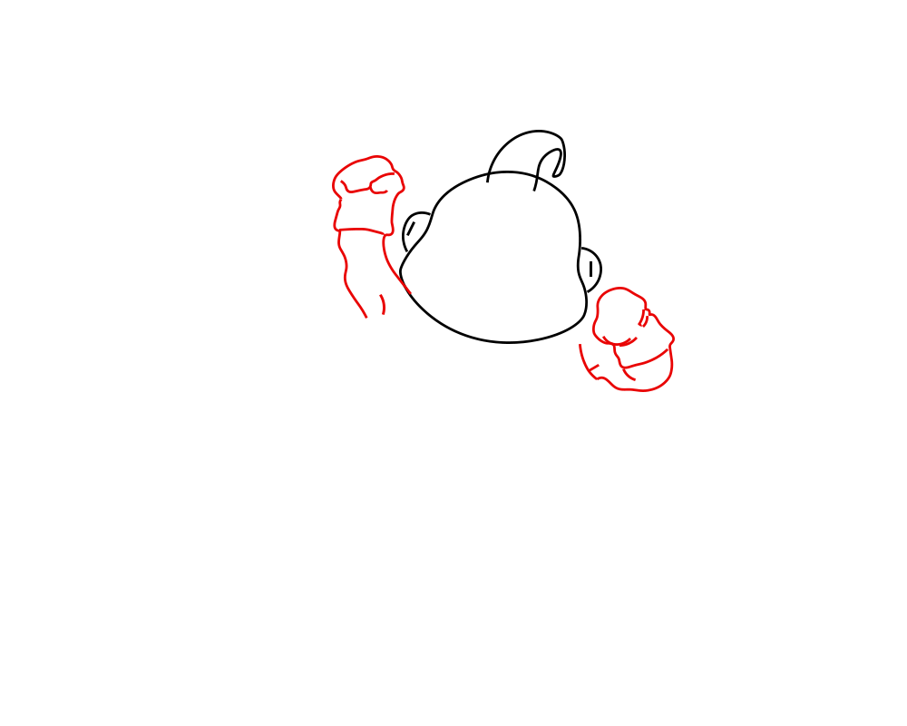 Hướng dẫn cách vẽ nhân vật Majin Buu (Nhân vật trong phim 7 viên ngọc rồng) đơn giản và đẹp cho bé - Bước 3