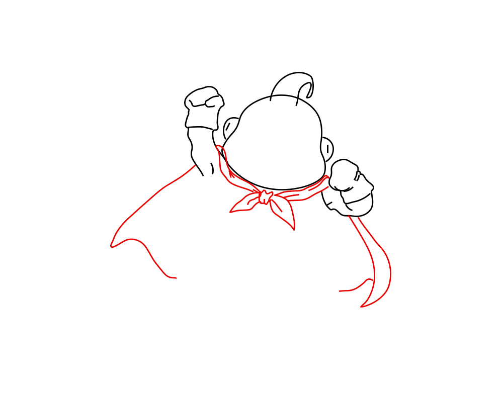 Hướng dẫn cách vẽ nhân vật Majin Buu (Nhân vật trong phim 7 viên ngọc rồng) đơn giản và đẹp cho bé - Bước 4