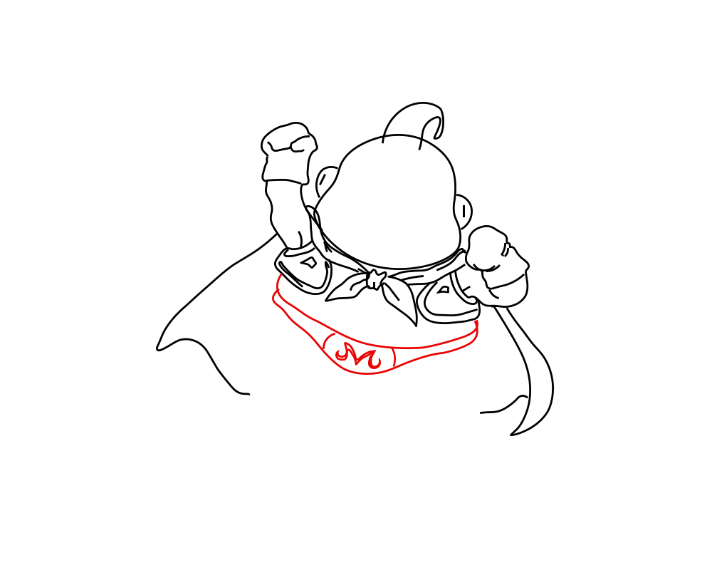 Hướng dẫn cách vẽ nhân vật Majin Buu (Nhân vật trong phim 7 viên ngọc rồng) đơn giản và đẹp cho bé - Bước 6