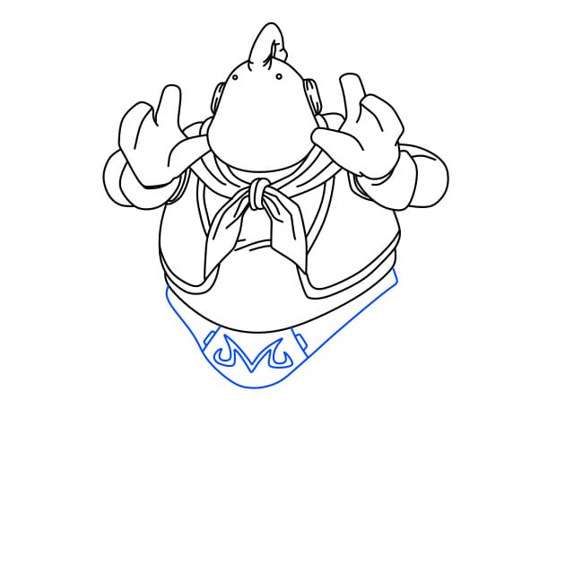 Hướng dẫn vẽ nhân vật Majin Buu trong bộ anime 7 viên ngọc rồng đơn giản và dễ thương cho bé - Bước 7