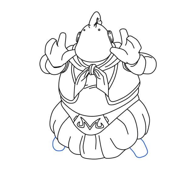 Hướng dẫn vẽ nhân vật Majin Buu trong bộ anime 7 viên ngọc rồng đơn giản và dễ thương cho bé - Bước 8